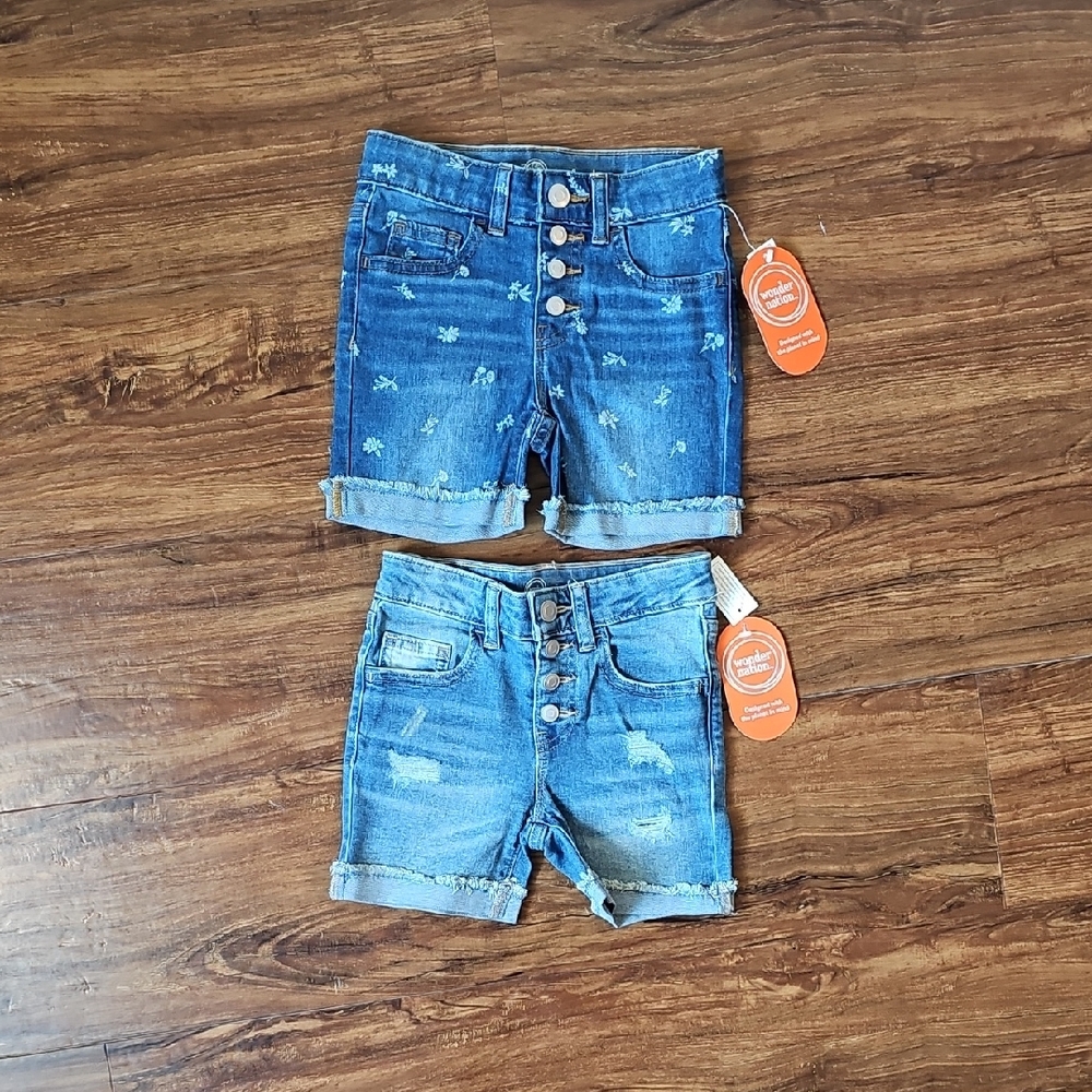 NWT Wonder Nation Girls Long Shorts Denim Bundle Size 6